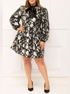 ELOQUII Elements Bow Neck Mini Dress Size 16